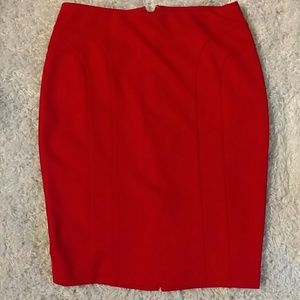 Red Highwaist Pencil Skirt